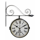 Horloge de gare ancienne double face café de la gare tour eiffel fer forge blanc 24cm - fer forgé