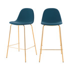 Henrik - chaise pour îlot central 65 cm en cuir synthétique (lot de 2)