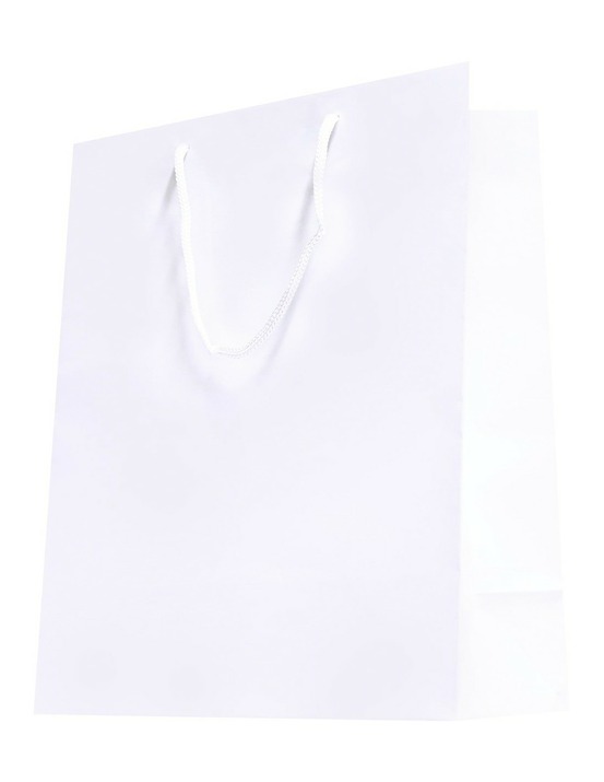 Sac cabas poignées cordelières blanc 26 x 32 x 13