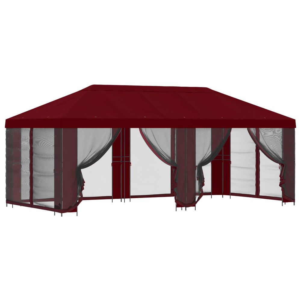 Abri de jardin avec parois 6 x 3 m bordeaux polyester et acier
