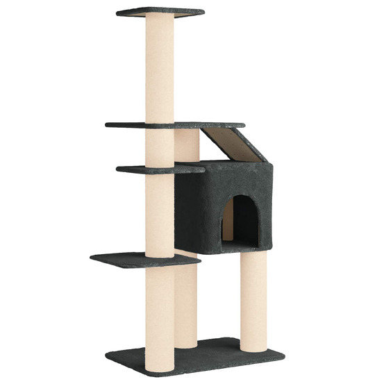 Arbre à chat avec poteaux à griffer en sisal gris foncé 183 cm