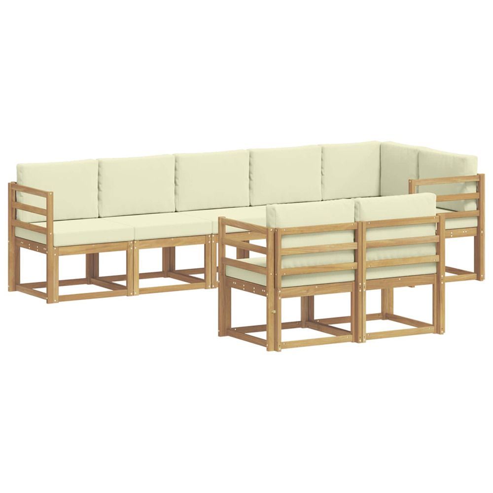 Ensemble de canapés d'extérieur 8 pc blanc et crème polyester