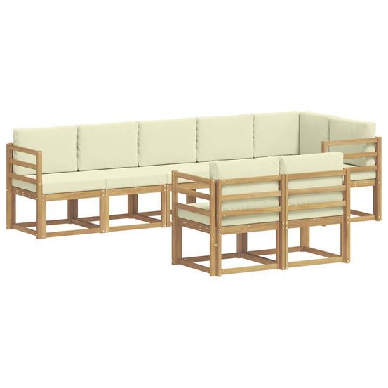 Ensemble de canapés d'extérieur 8 pc blanc et crème polyester