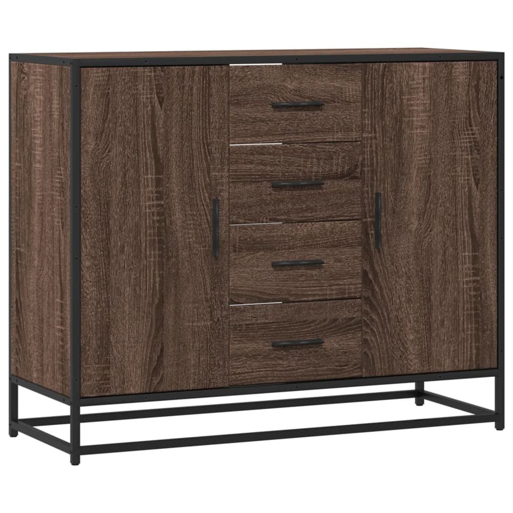 Buffet chêne marron 92x35x76 cm bois d'ingénierie