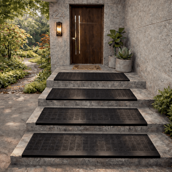 Marchette d'escalier xl - caoutchouc - 30 x 120 cm