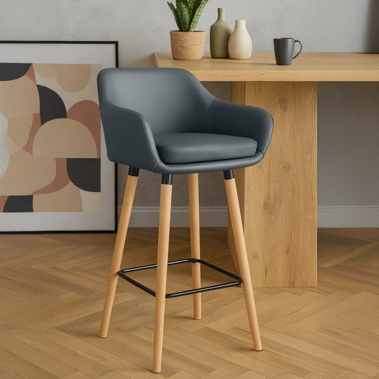 Tabouret de bar grant simili cuir