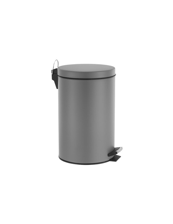 Poubelle à pédale - 14 l - métal gris