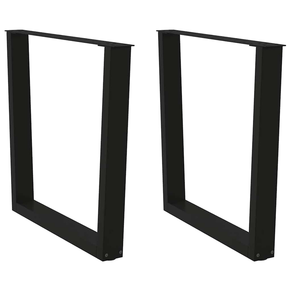 Pieds de table à manger en forme de v 2 pièces noir 90 x (72-73,3) cm acier