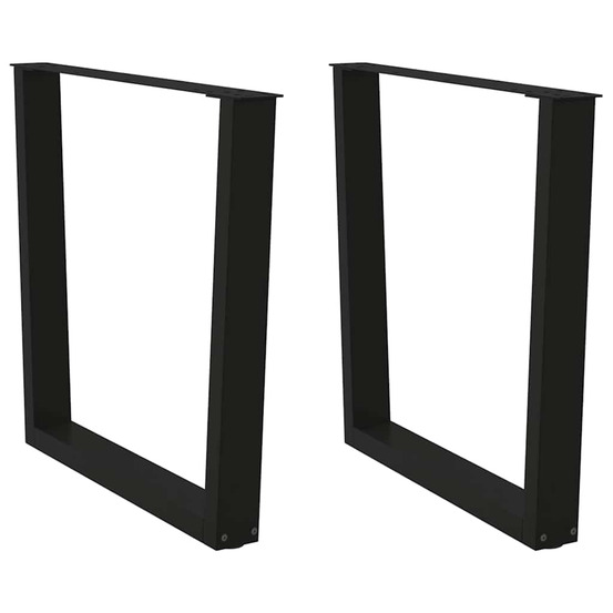 Pieds de table à manger en forme de v 2 pièces noir 90 x (72-73,3) cm acier