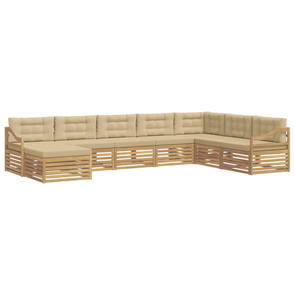 Ensemble de canapés d'extérieur 8 pc blanc et beige polyester