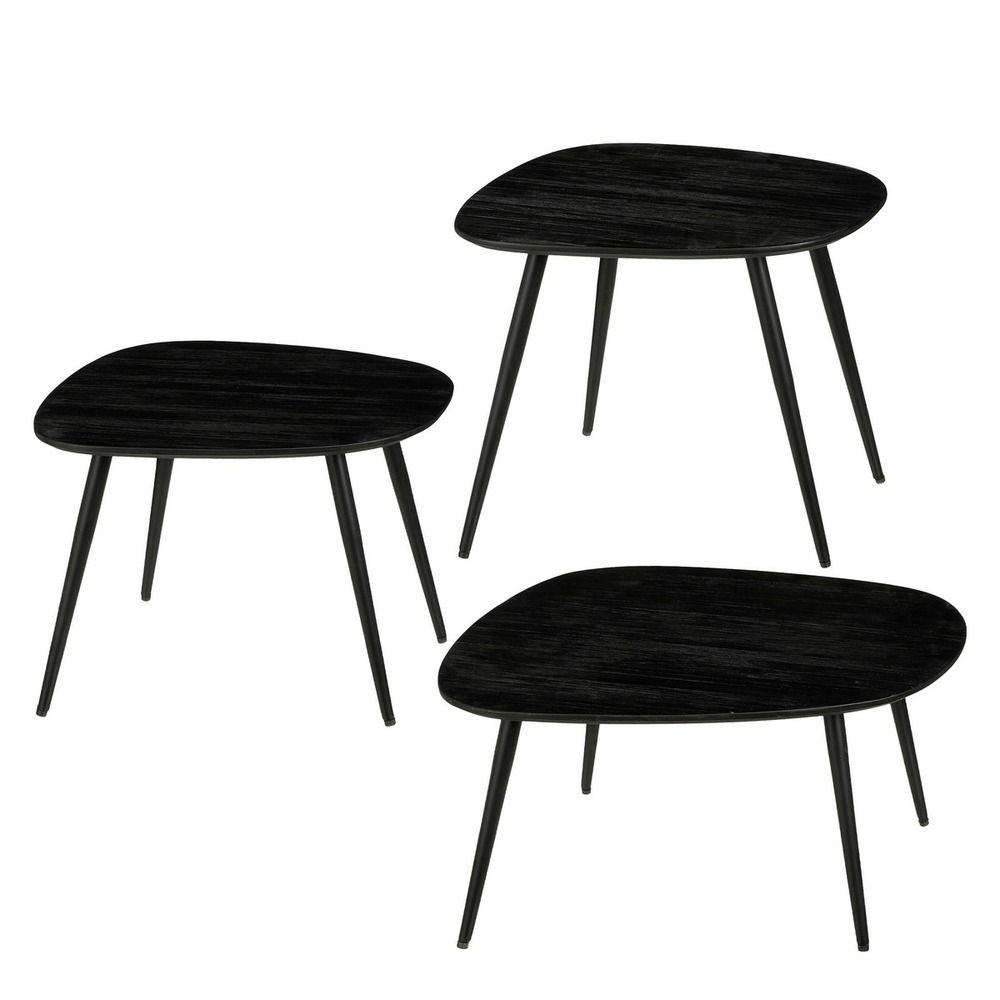 Mica decorations jailey table d'appoint - lot de 3 - noir