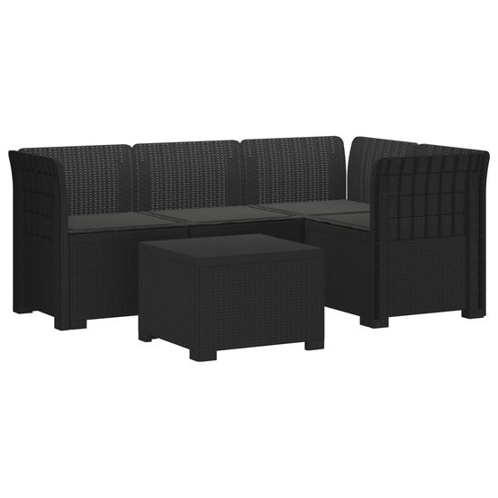 Canapé de jardin 4 places avec coussins style rotin pp