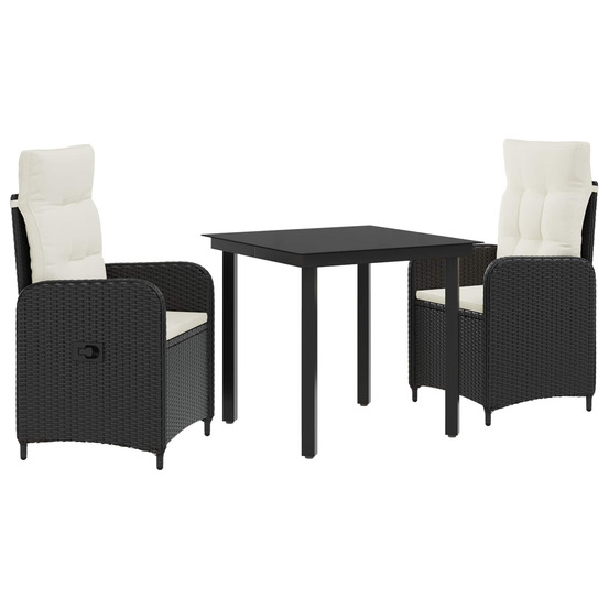 Ensemble de tables basses 3 pcs noir et blanc crème