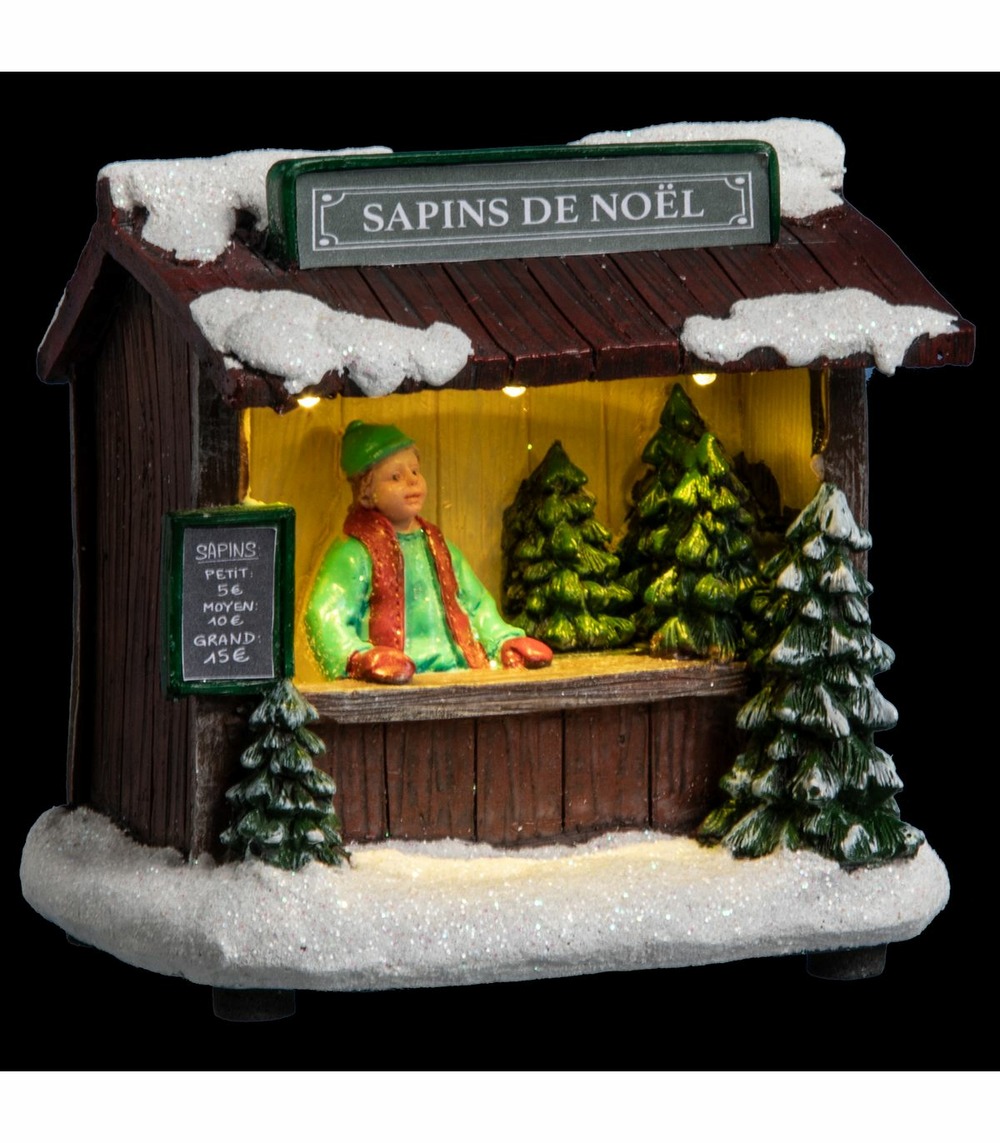 Village de noël lumineux stand de marché