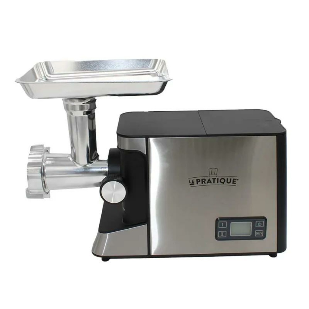 Hachoir électrique 900w 45x19x34cm 3 plaques acier entonnoirs