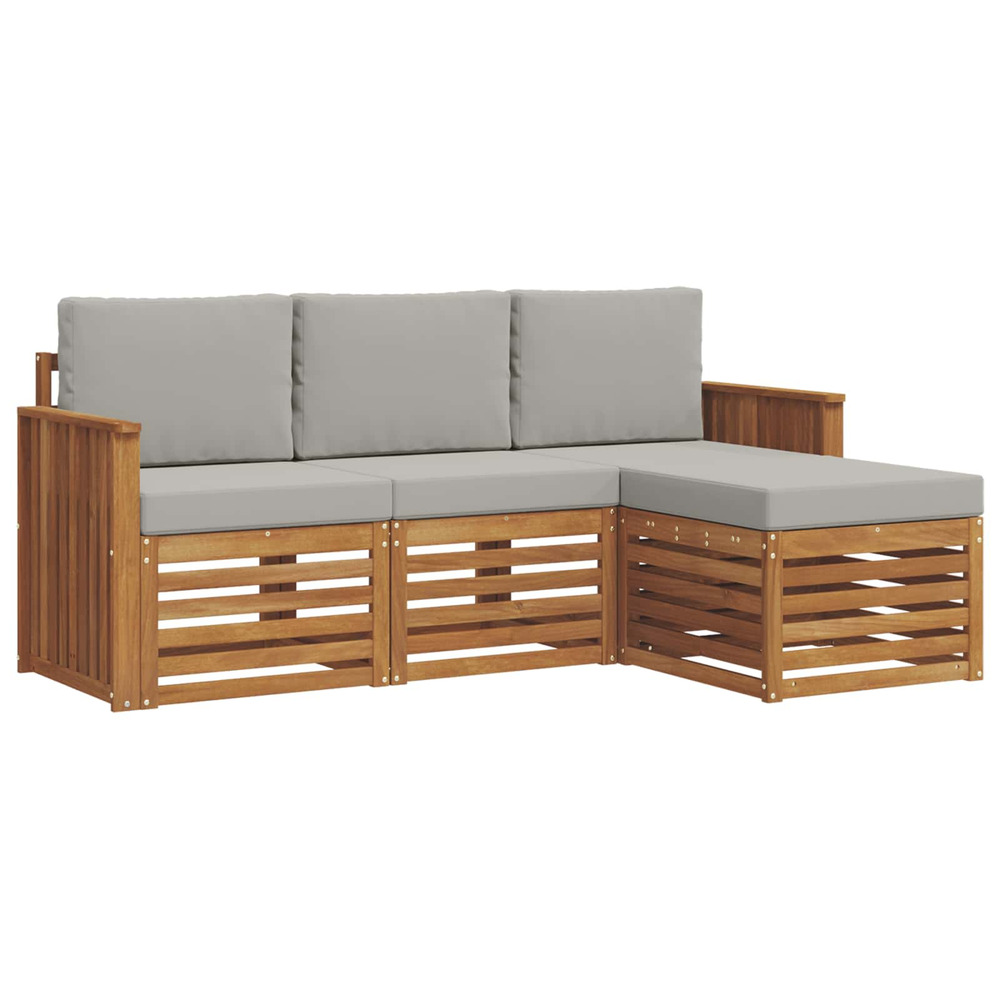 Ensembles de canapés avec coussin 4 pcs gris naturel et clair