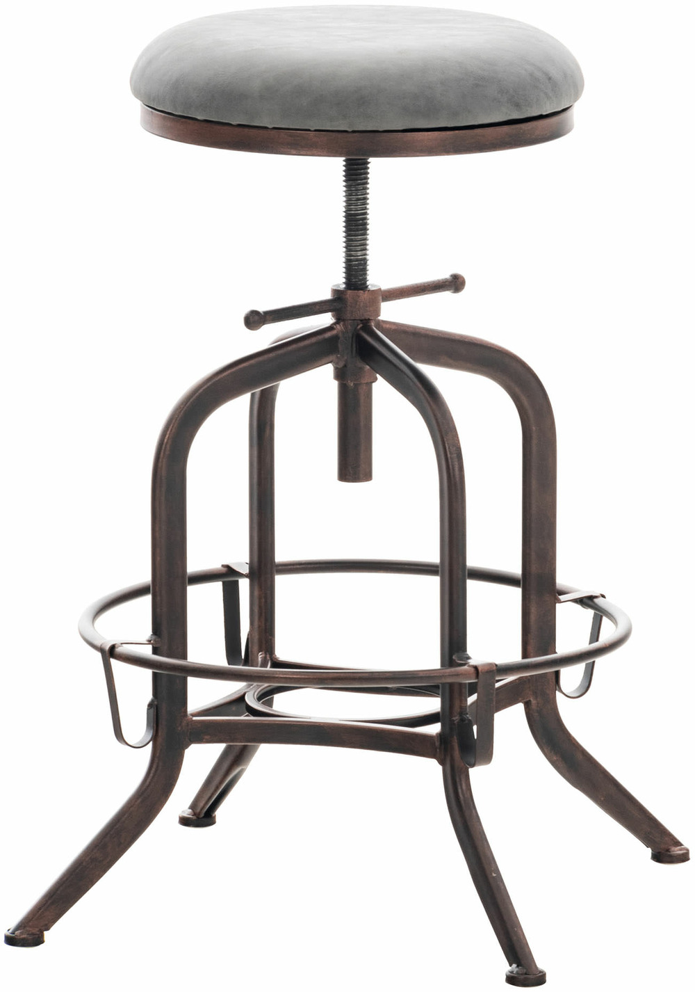 Tabouret de bar avadi vintage simili cuir bronze