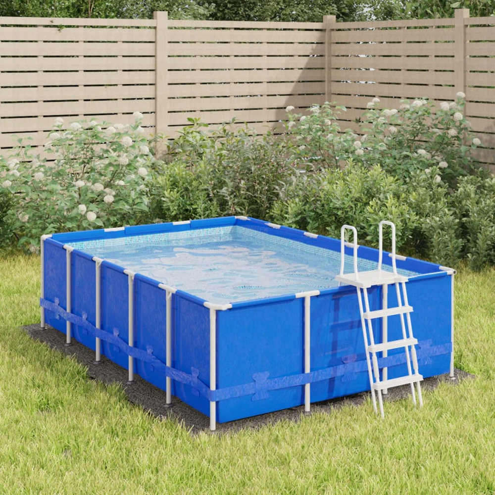 Bâche de piscine gris clair 300x220 cm géotextile polyester