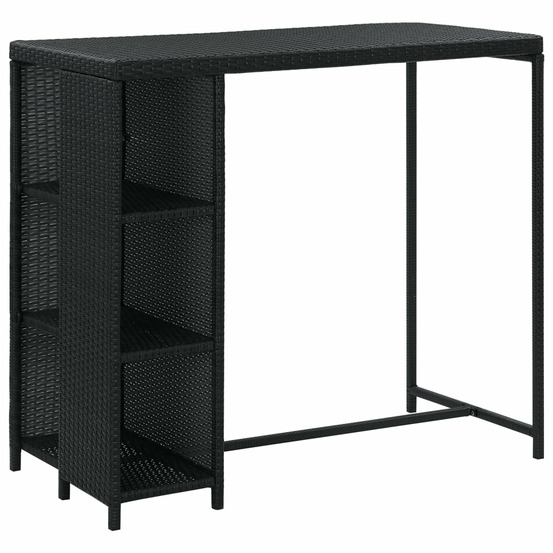 Ensemble de bar de jardin 5 pcs et coussins résine tressée noir