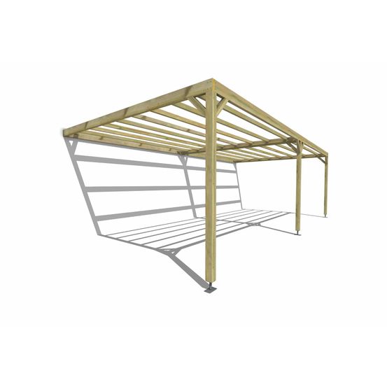 Pergola bois • 8m x 4m • adossée • sens largeur • livraison comprise