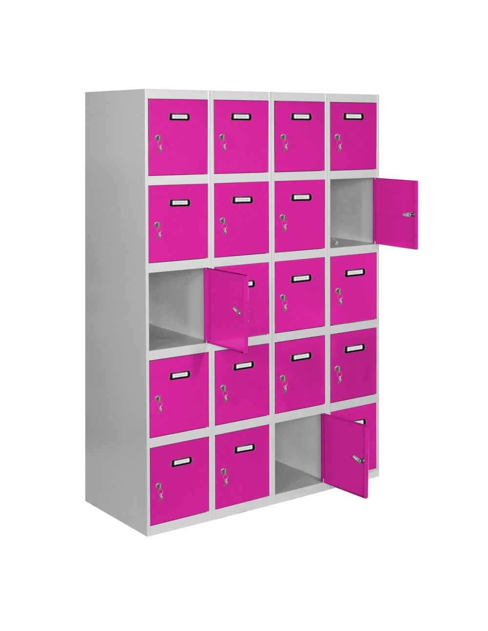 Casier-armoire simonlocker desm. 5 portes 4/20 300 (1200) gr/ro gris/rose 1800x1200x500 - simonrack