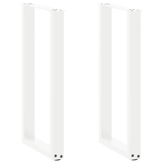 Pieds de table console en u, 2 pièces, blanc, 38 x (72-73) cm, acier