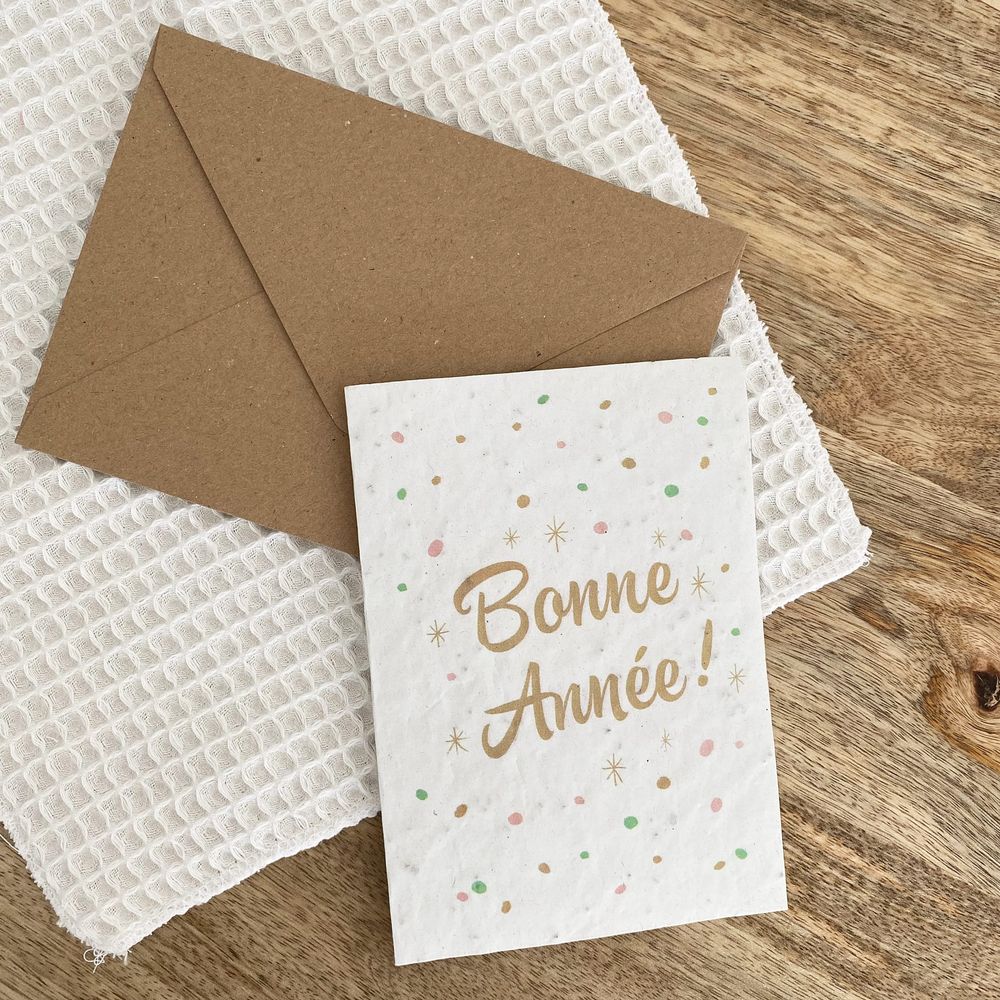 Carte ensemencée à planter - bonne année