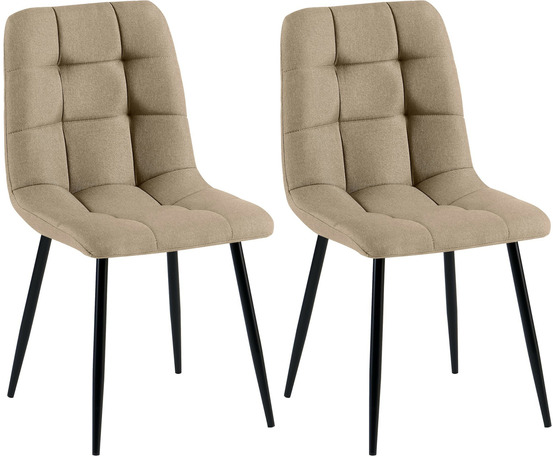 Lot de 2 chaises de salle à manger tissu tilde