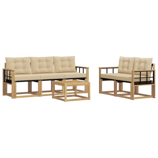 Ensemble de canapés d'extérieur 6 pc blanc et beige