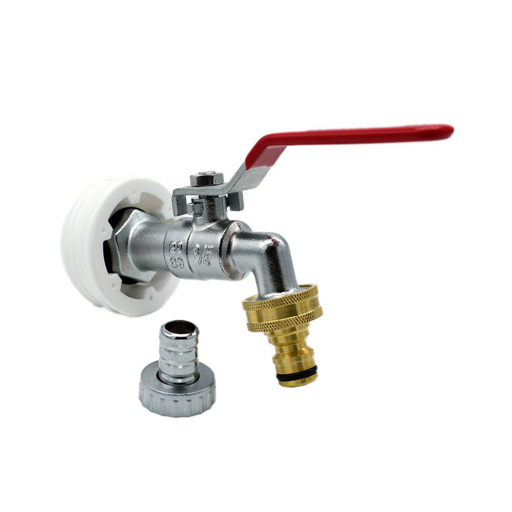 Raccord s56x4 male avec robinet laiton sortie raccord rapide pour futs à bondes