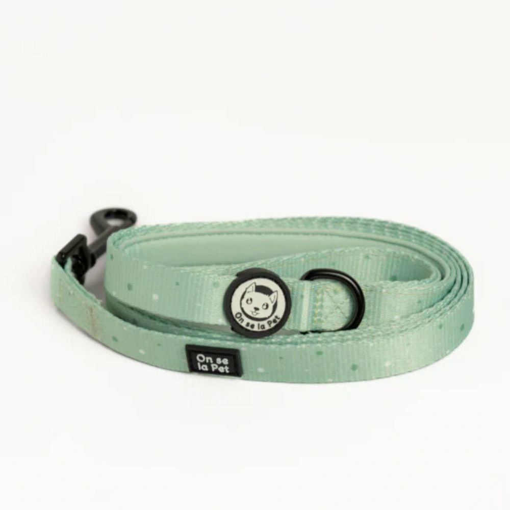 Laisse pour chien avec poignée rembourrée - vert pastel - taille m