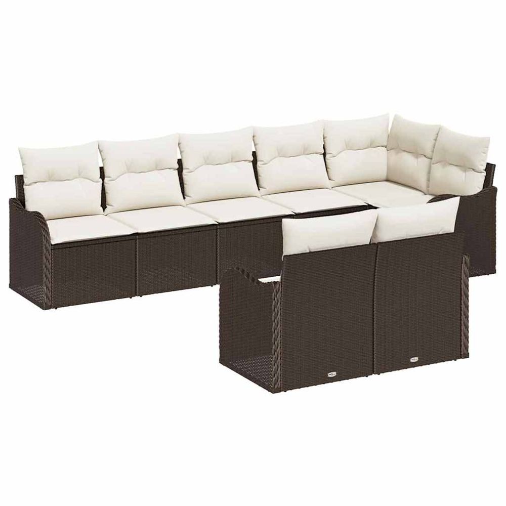 Ensemble de canapé de jardin marron polyrotin