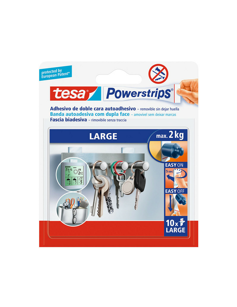 3 tesa powerstrips remplacement bande adhésive double face big 58060