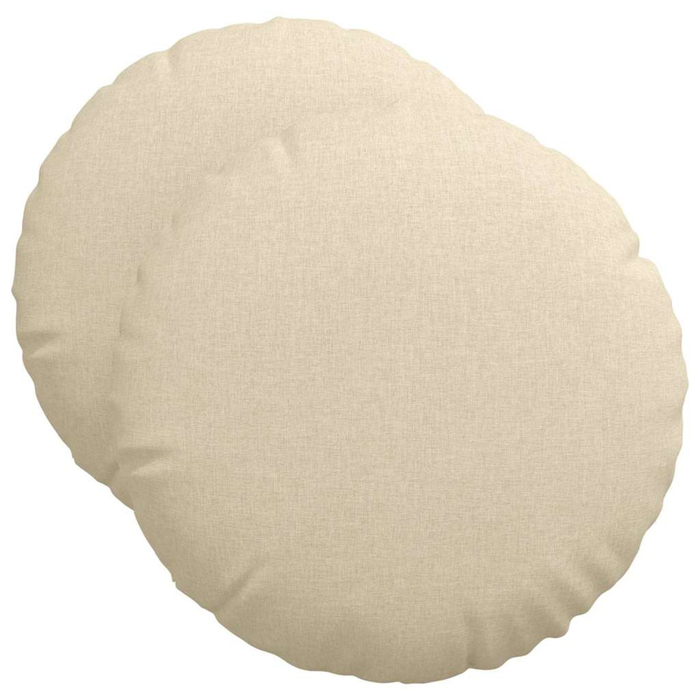 Coussins de siège 2 pcs crème ø50 x 19 cm tissu