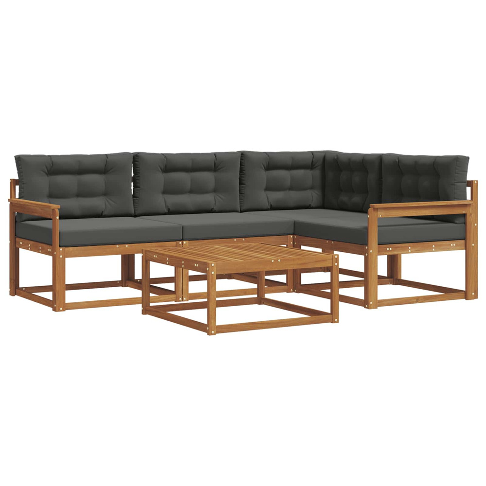 Ensemble de canapés d'extérieur 5 pcs naturel et anthracite