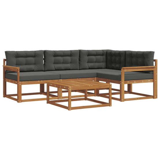 Ensemble de canapés d'extérieur 5 pcs naturel et anthracite