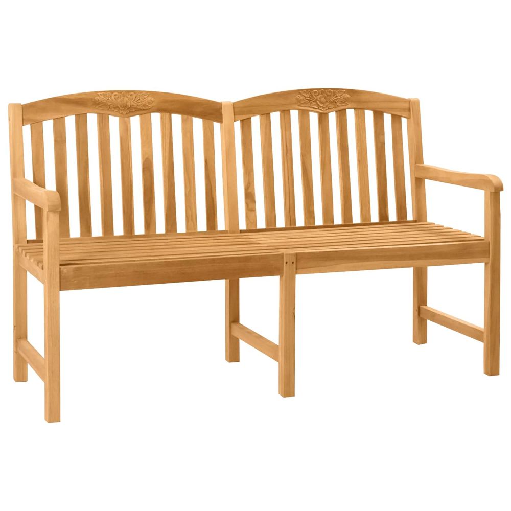 Banc en bois sculpté en rose 180 x 61 x 90 cm