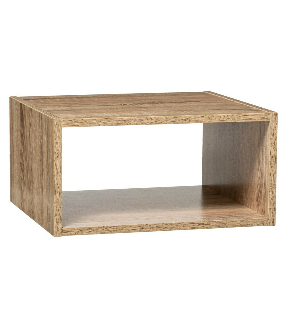 Meuble étagère rectangulaire effet chêne naturel h 17 cm - à poser ou mural