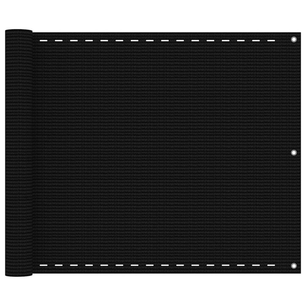 Écran de balcon noir 75x300 cm pehd