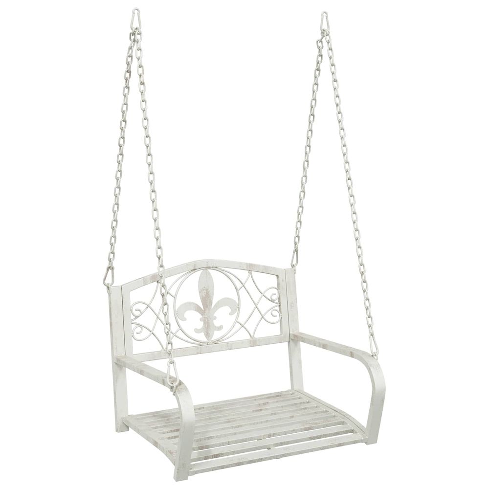 Banc balançoire acier 71,5 x 59 x 55 cm blanc antique