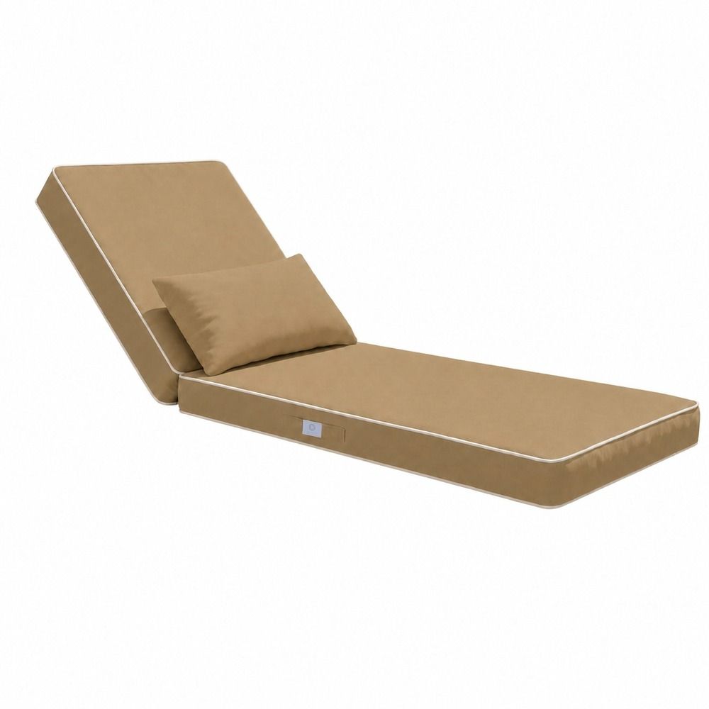 Matelas transat premium 190x60 moka - épais 10cm & têtière (déhoussable)