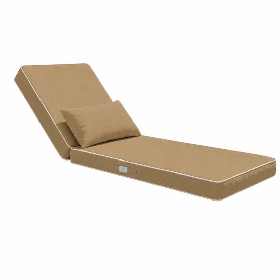 Matelas transat premium 190x60 moka - épais 10cm & têtière (déhoussable)