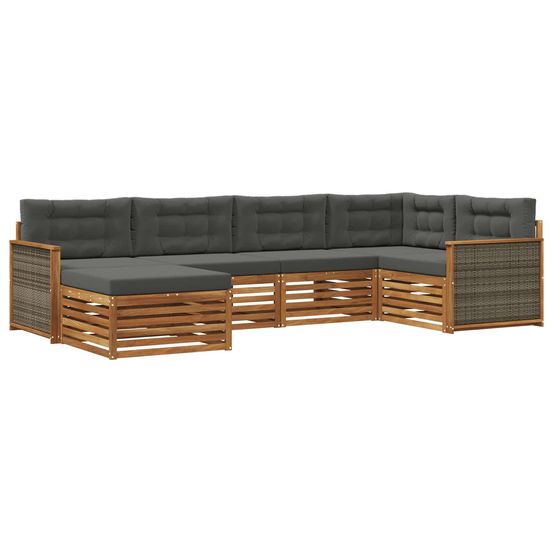 Ensemble de canapés d'extérieur 6 pc naturel et anthracite