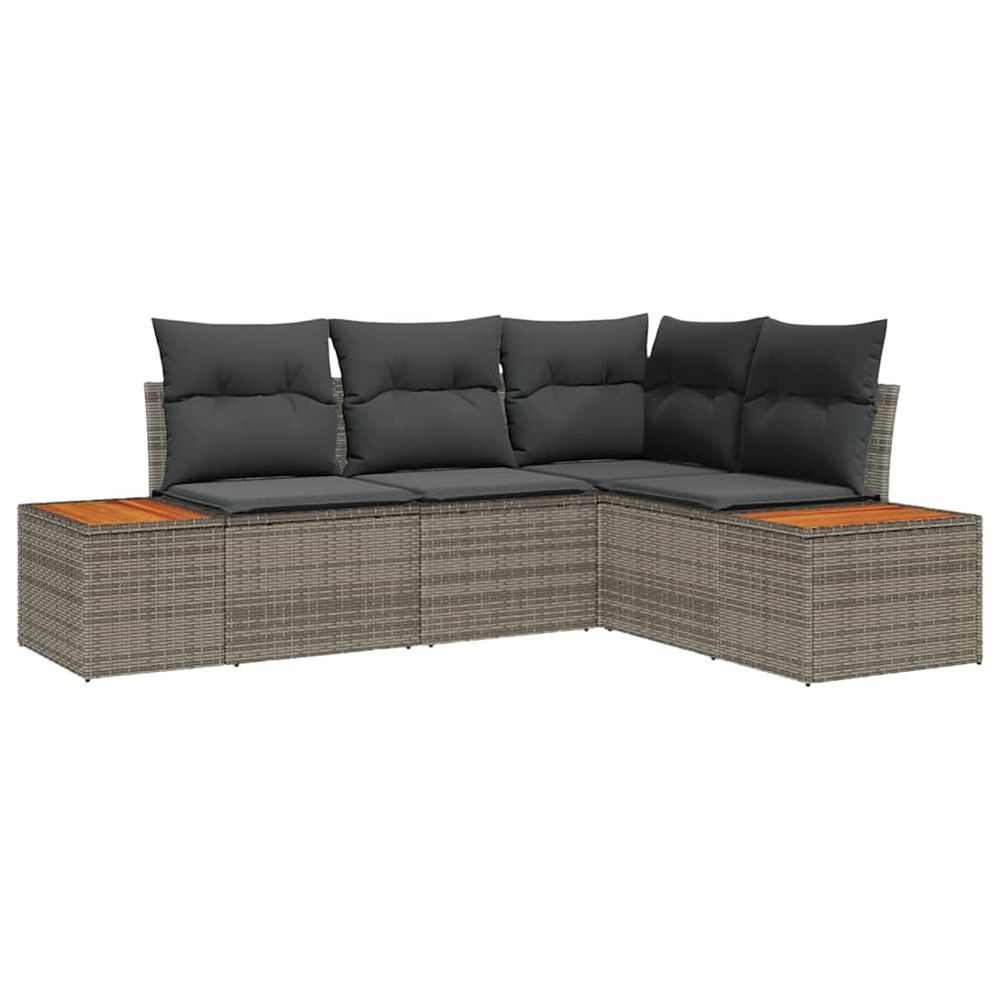 Ensemble de canapé de jardin 4 pc 4-nombre de places gris