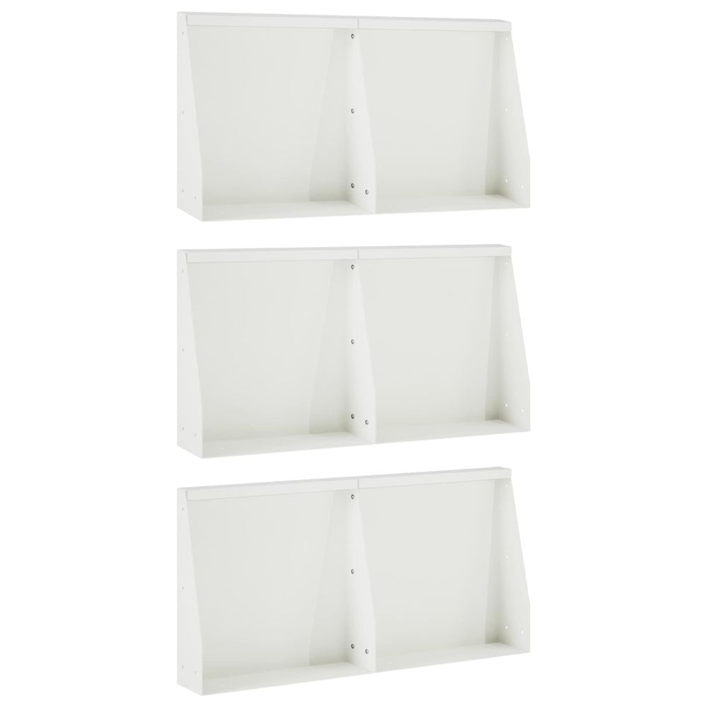 Mur de soutènement 6 pc 40 x 12 x 40 cm acier blanc