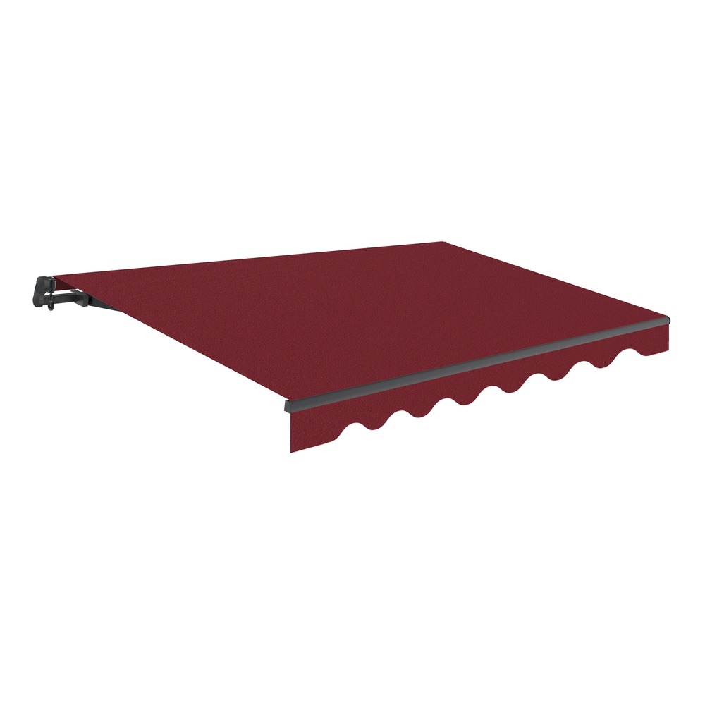 Store banne manuel 2,5x2m grenat polyester – structure aluminium anthracite inclinaison réglable