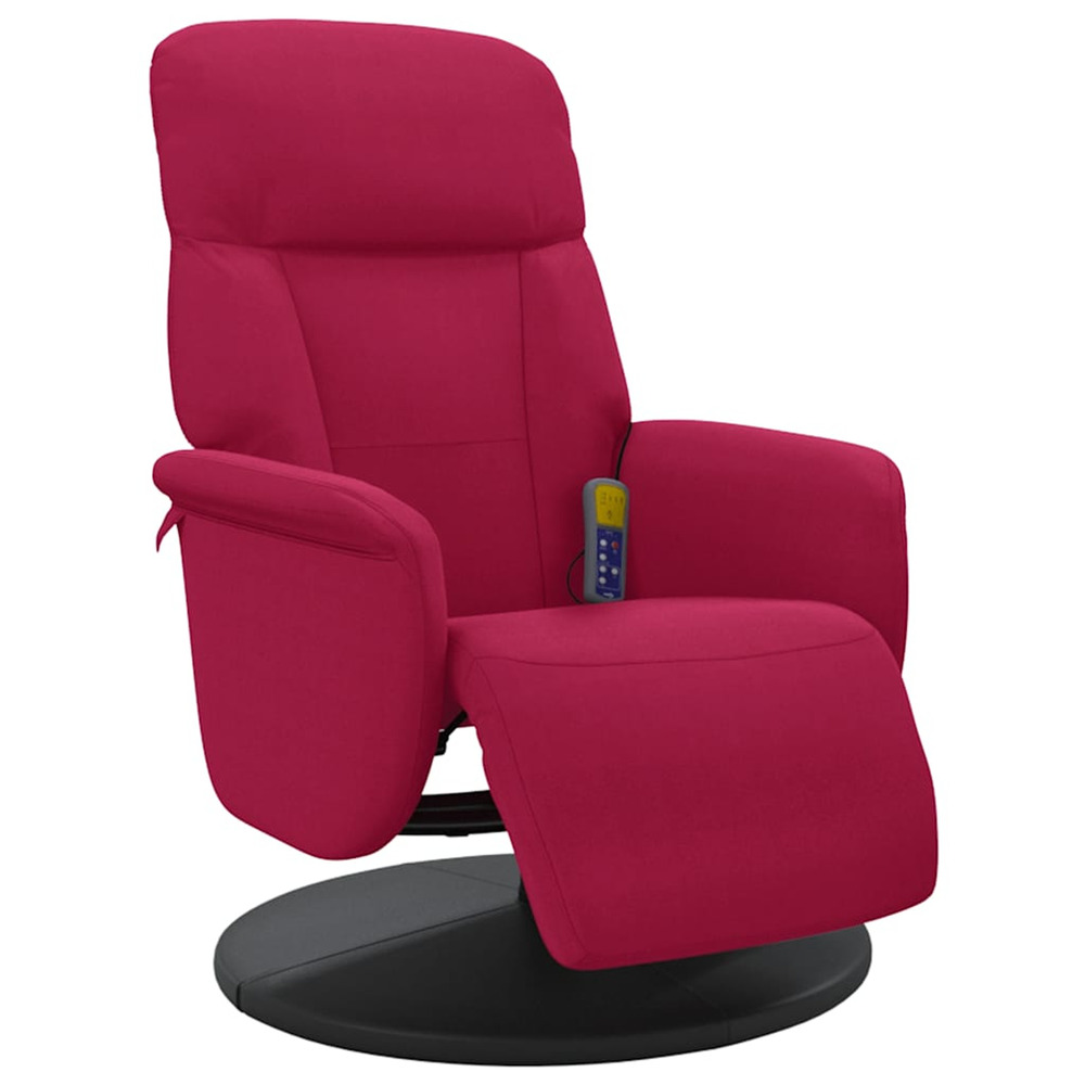 Fauteuil de massage inclinable avec repose-pied rouge bordeaux