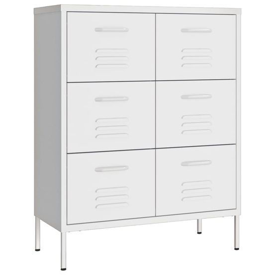 Armoire à tiroirs blanc 80x35x101,5 cm acier