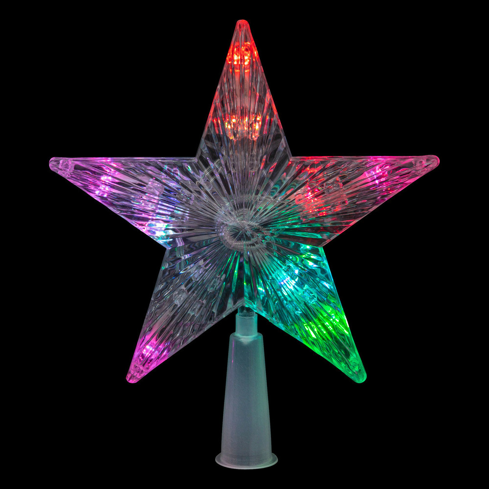 Déco sapin de noël cimier lumineux étoile 10 led multicolore