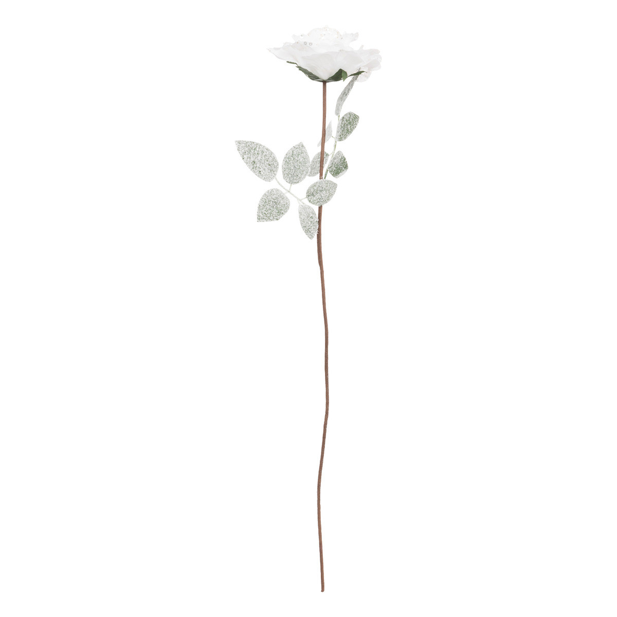 Branche décorative spéciale fêtes rose blanche & paillettes h 75 cm